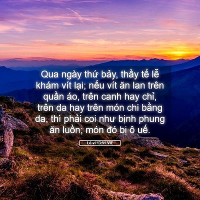 Picture 05 - Lê-vi 13:51 VIE - Qua ngày thứ bảy, thầy tế lễ khám - Bible Verse Picture