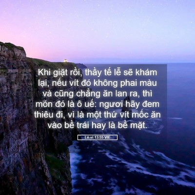 Picture 05 - Lê-vi 13:55 VIE - Khi giặt rồi, thầy tế lễ sẽ khám - Bible Verse Picture