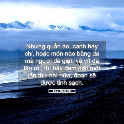 Picture 05 - Lê-vi 13:58 VIE - Nhưng quần áo, canh hay chỉ, hoặc món - Bible Verse Picture