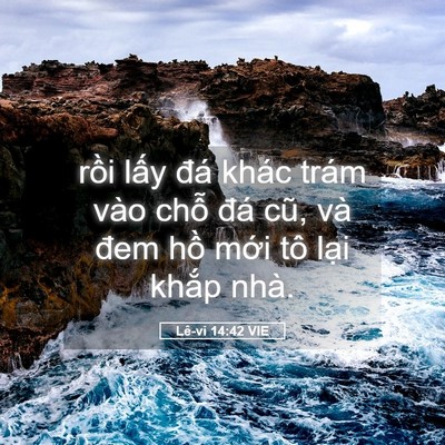 Picture 05 - Lê-vi 14:42 VIE - rồi lấy đá khác trám vào chỗ đá cũ, - Bible Verse Picture