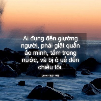 Picture 05 - Lê-vi 15:21 VIE - Ai đụng đến giường người, phải - Bible Verse Picture