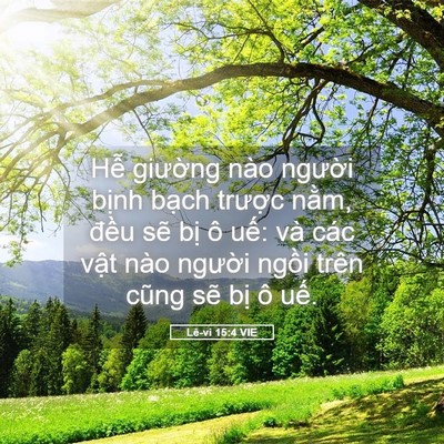 Picture 05 - Lê-vi 15:4 VIE - Hễ giường nào người bịnh bạch - Bible Verse Picture