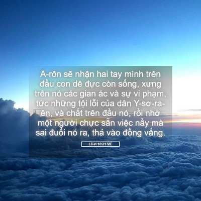 Picture 05 - Lê-vi 16:21 VIE - A-rôn sẽ nhận hai tay mình trên đầu con - Bible Verse Picture