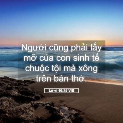 Picture 05 - Lê-vi 16:25 VIE - Người cũng phải lấy mỡ của con sinh - Bible Verse Picture