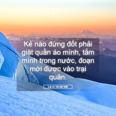 Picture 05 - Lê-vi 16:28 VIE - Kẻ nào đứng đốt phải giặt quần áo - Bible Verse Picture