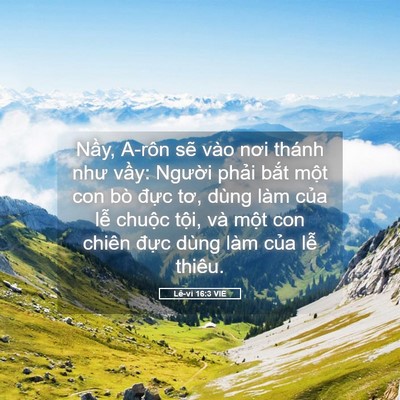 Picture 05 - Lê-vi 16:3 VIE - Nầy, A-rôn sẽ vào nơi thánh như vầy: - Bible Verse Picture