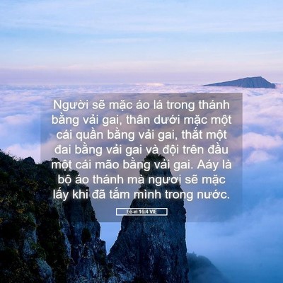 Picture 05 - Lê-vi 16:4 VIE - Người sẽ mặc áo lá trong thánh bằng - Bible Verse Picture
