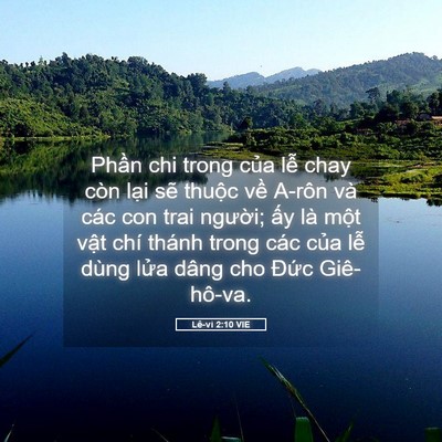 Picture 05 - Lê-vi 2:10 VIE - Phần chi trong của lễ chay còn lại sẽ - Bible Verse Picture