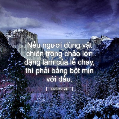 Picture 05 - Lê-vi 2:7 VIE - Nếu ngươi dùng vật chiên trong chảo - Bible Verse Picture