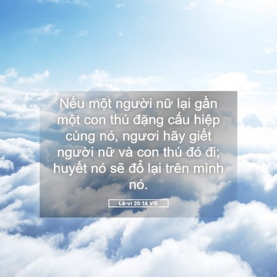 Picture 05 - Lê-vi 20:16 VIE - Nếu một người nữ lại gần một con - Bible Verse Picture