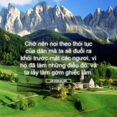 Picture 05 - Lê-vi 20:23 VIE - Chớ nên noi theo thói tục của dân mà ta - Bible Verse Picture