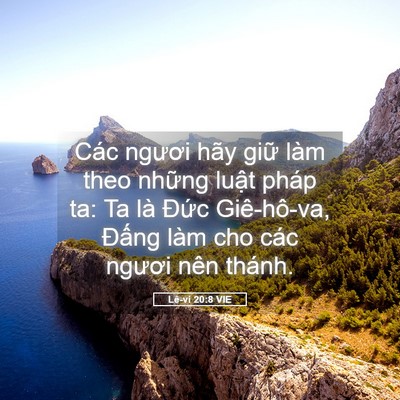 Picture 05 - Lê-vi 20:8 VIE - Các ngươi hãy giữ làm theo những luật - Bible Verse Picture