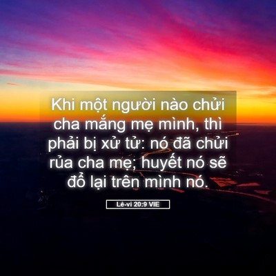 Picture 05 - Lê-vi 20:9 VIE - Khi một người nào chửi cha mắng mẹ - Bible Verse Picture