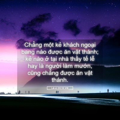 Picture 05 - Lê-vi 22:10 VIE - Chẳng một kẻ khách ngoại bang nào - Bible Verse Picture