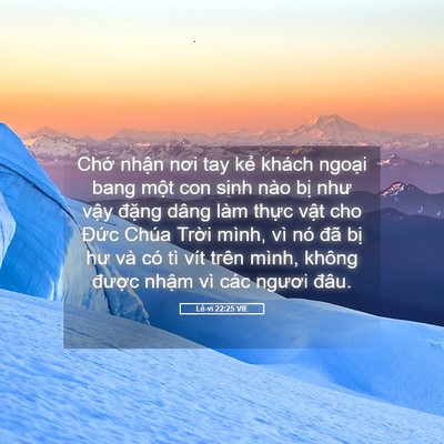 Picture 05 - Lê-vi 22:25 VIE - Chớ nhận nơi tay kẻ khách ngoại bang - Bible Verse Picture