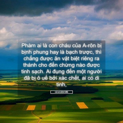 Picture 05 - Lê-vi 22:4 VIE - Phàm ai là con cháu của A-rôn bị bịnh - Bible Verse Picture