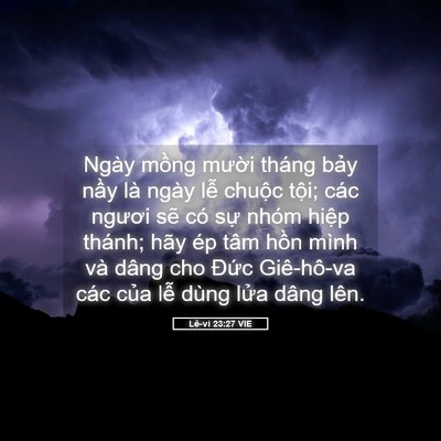 Picture 05 - Lê-vi 23:27 VIE - Ngày mồng mười tháng bảy nầy là ngày - Bible Verse Picture