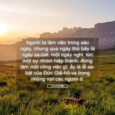 Picture 05 - Lê-vi 23:3 VIE - Người ta làm việc trong sáu ngày, nhưng - Bible Verse Picture