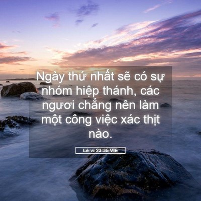Picture 05 - Lê-vi 23:35 VIE - Ngày thứ nhất sẽ có sự nhóm hiệp - Bible Verse Picture