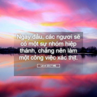 Picture 05 - Lê-vi 23:7 VIE - Ngày đầu, các ngươi sẽ có một sự - Bible Verse Picture