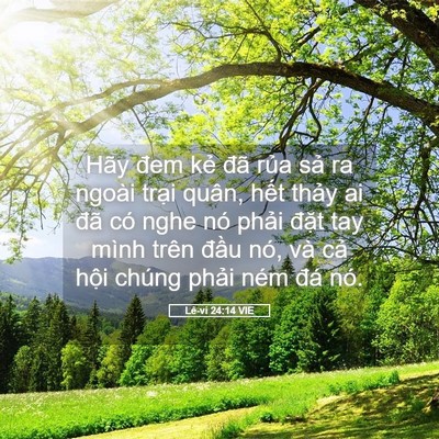 Picture 05 - Lê-vi 24:14 VIE - Hãy đem kẻ đã rủa sả ra ngoài trại - Bible Verse Picture