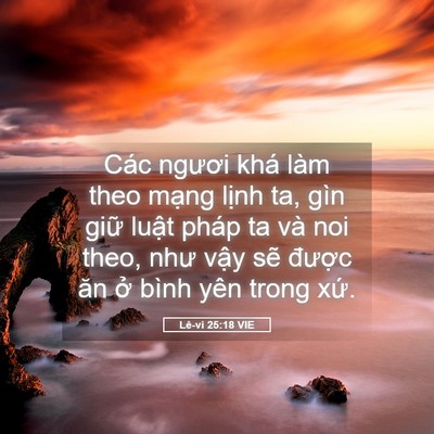 Picture 05 - Lê-vi 25:18 VIE - Các ngươi khá làm theo mạng lịnh ta, - Bible Verse Picture