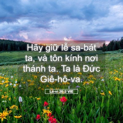 Picture 05 - Lê-vi 26:2 VIE - Hãy giữ lễ sa-bát ta, và tôn kính nơi - Bible Verse Picture
