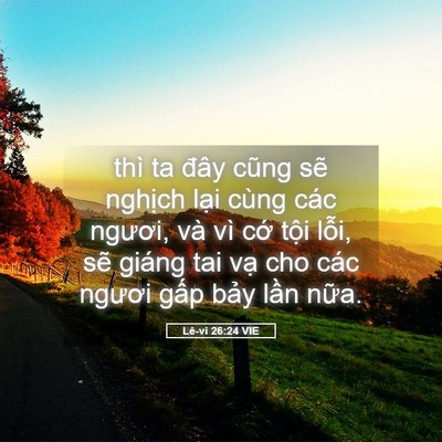Picture 05 - Lê-vi 26:24 VIE - thì ta đây cũng sẽ nghịch lại cùng - Bible Verse Picture