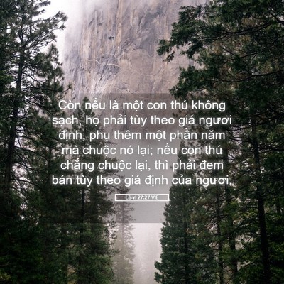 Picture 05 - Lê-vi 27:27 VIE - Còn nếu là một con thú không sạch, họ - Bible Verse Picture