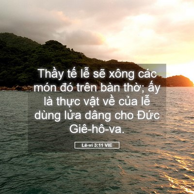 Picture 05 - Lê-vi 3:11 VIE - Thầy tế lễ sẽ xông các món đó trên - Bible Verse Picture