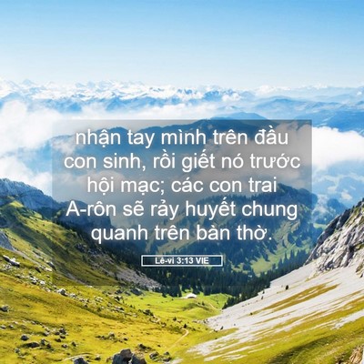 Picture 05 - Lê-vi 3:13 VIE - nhận tay mình trên đầu con sinh, rồi - Bible Verse Picture