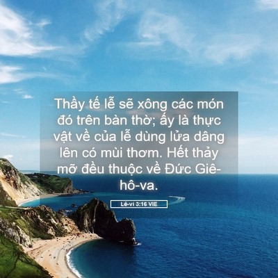 Picture 05 - Lê-vi 3:16 VIE - Thầy tế lễ sẽ xông các món đó trên - Bible Verse Picture