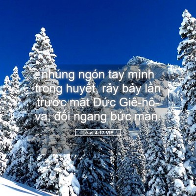 Picture 05 - Lê-vi 4:17 VIE - nhúng ngón tay mình trong huyết, rảy bảy - Bible Verse Picture