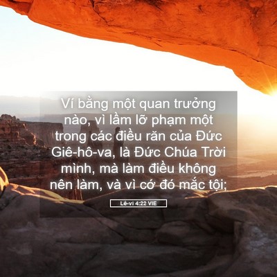Picture 05 - Lê-vi 4:22 VIE - Ví bằng một quan trưởng nào, vì lầm - Bible Verse Picture
