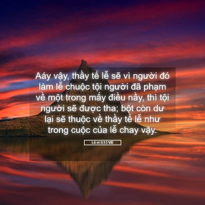 Picture 05 - Lê-vi 5:13 VIE - Aáy vậy, thầy tế lễ sẽ vì người - Bible Verse Picture
