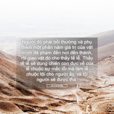Picture 05 - Lê-vi 5:16 VIE - Người đó phải bồi thường và phụ - Bible Verse Picture