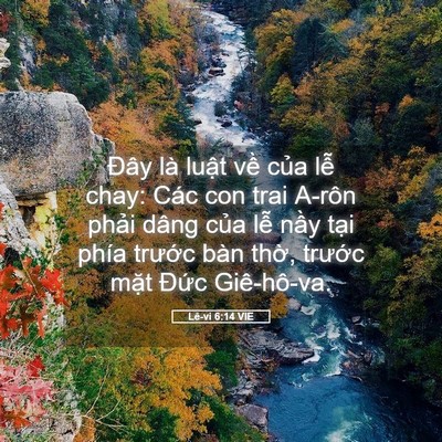 Picture 05 - Lê-vi 6:14 VIE - Đây là luật về của lễ chay: Các con - Bible Verse Picture