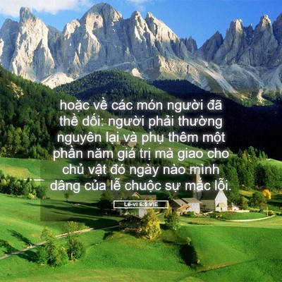 Picture 05 - Lê-vi 6:5 VIE - hoặc về các món người đã thề dối: - Bible Verse Picture