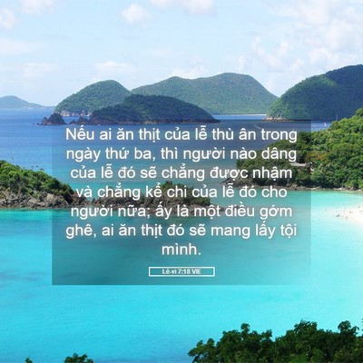 Picture 05 - Lê-vi 7:18 VIE - Nếu ai ăn thịt của lễ thù ân trong - Bible Verse Picture