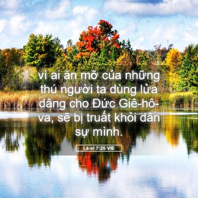 Picture 05 - Lê-vi 7:25 VIE - vì ai ăn mỡ của những thú người ta - Bible Verse Picture