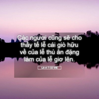 Picture 05 - Lê-vi 7:32 VIE - Các ngươi cũng sẽ cho thầy tế lễ cái - Bible Verse Picture