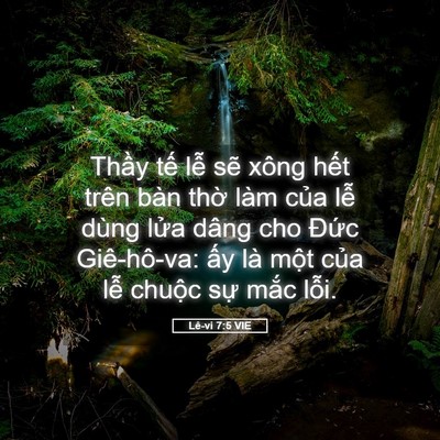 Picture 05 - Lê-vi 7:5 VIE - Thầy tế lễ sẽ xông hết trên bàn - Bible Verse Picture