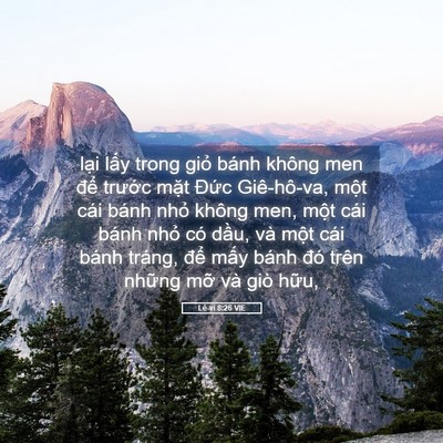 Picture 05 - Lê-vi 8:26 VIE - lại lấy trong giỏ bánh không men để - Bible Verse Picture