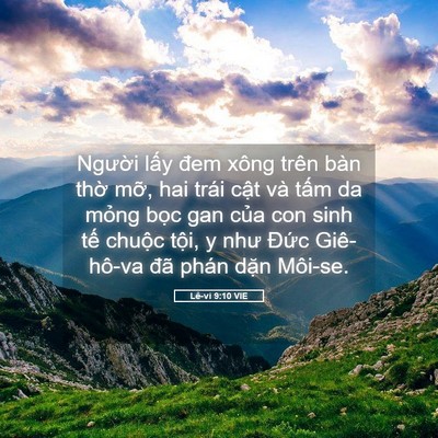Picture 05 - Lê-vi 9:10 VIE - Người lấy đem xông trên bàn thờ mỡ, - Bible Verse Picture