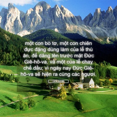 Picture 05 - Lê-vi 9:4 VIE - một con bò tơ, một con chiên đực - Bible Verse Picture