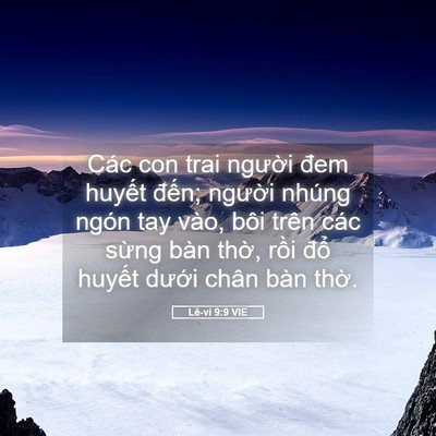 Picture 05 - Lê-vi 9:9 VIE - Các con trai người đem huyết đến; - Bible Verse Picture