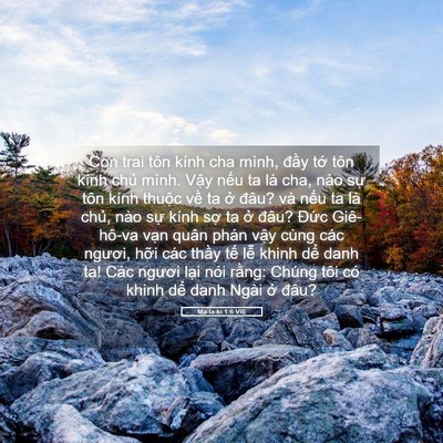 Picture 05 - Ma-la-ki 1:6 VIE - Con trai tôn kính cha mình, đầy tớ tôn - Bible Verse Picture