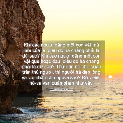 Picture 05 - Ma-la-ki 1:8 VIE - Khi các ngươi dâng một con vật mù làm - Bible Verse Picture