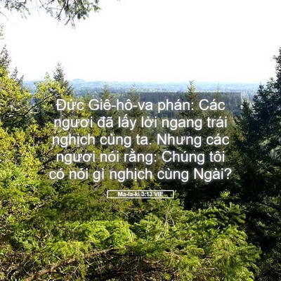 Picture 05 - Ma-la-ki 3:13 VIE - Đức Giê-hô-va phán: Các ngươi đã lấy - Bible Verse Picture