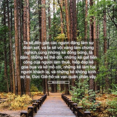 Picture 05 - Ma-la-ki 3:5 VIE - Ta sẽ đến gần các ngươi đặng làm - Bible Verse Picture
